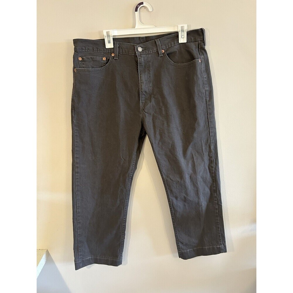 Levi's 505 Straight Leg Jeans Men's Regular Fit Mid Rise Gray Denim Size 38x30